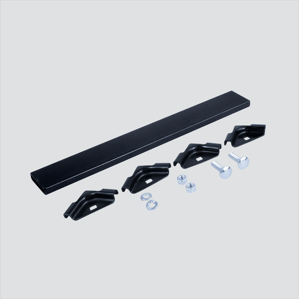 Manufacturer image of a black termination rung, four clamps and loose mounting hardware