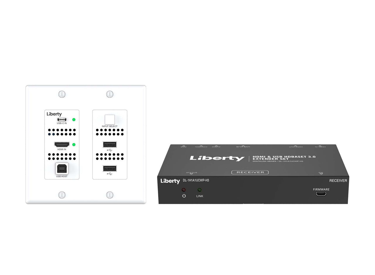 DL-1H1A1UCWP-H3 Digitalinx Series 4K60 HDMI & USB-C HDBaseT 3.0 Wall Plate Extension Set