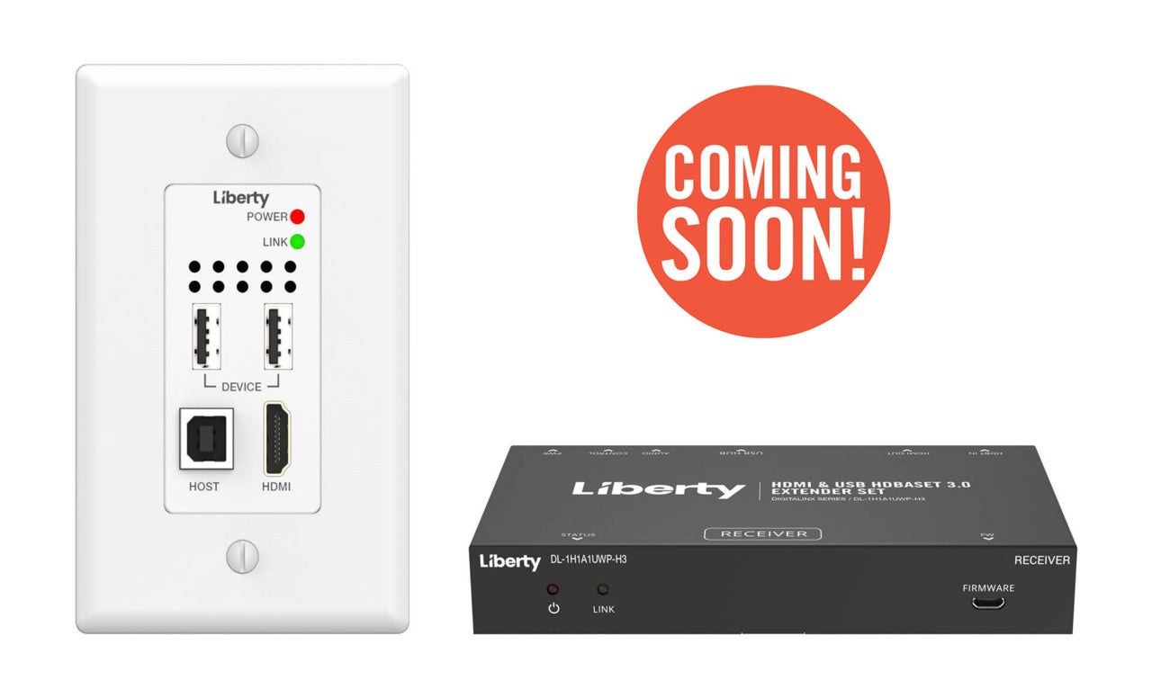 DL-1H1A1UWP-H3 Digitalinx Series 4K60 HDMI & USB HDBaseT 3.0 Wall Plate Extension Set