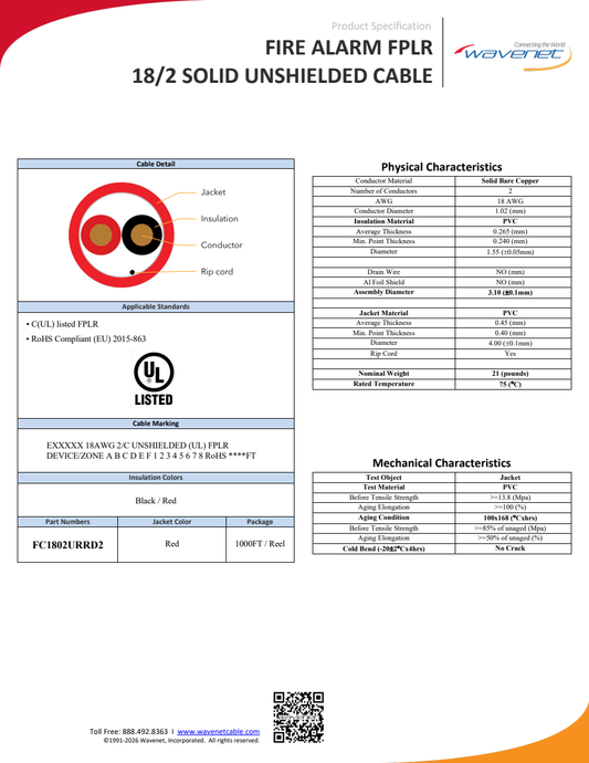 Manufacturer PDF associated with FC1802URRD2, printed part FC1802URRD2