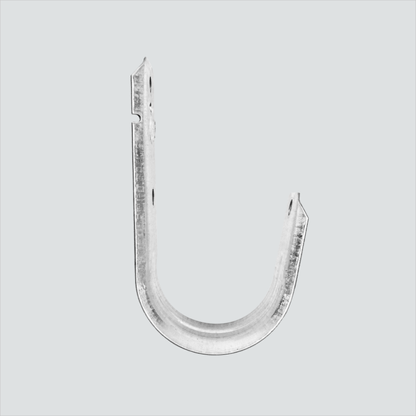 Manufacturer profile view of one Wavenet JHWM02-C hook. Sale package contains 25 hooks and 25 retainer clips; not all contents shown.