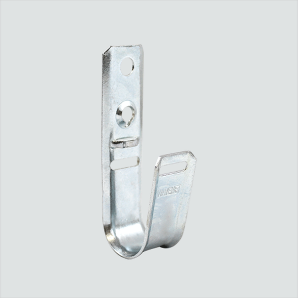 Manufacturer angled view of one Wavenet JHWM34-C hook. Sale package contains 25 hooks and 25 retainer clips; not all contents shown.