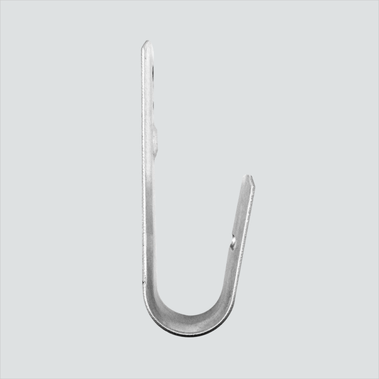 Manufacturer profile view of one Wavenet JHWM34-C hook. Sale package contains 25 hooks and 25 retainer clips; not all contents shown.