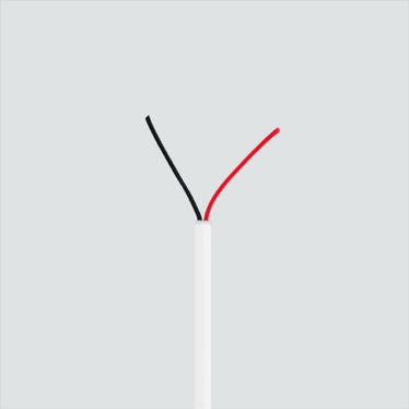 White Wavenet 2-conductor cable detail; exact SKU, package, footage and copper core are not shown.