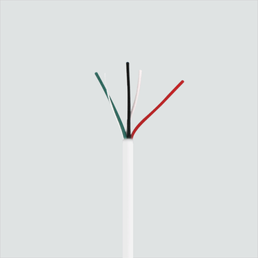 White Wavenet 4-conductor cable detail; exact SKU, package, footage and copper core are not shown.