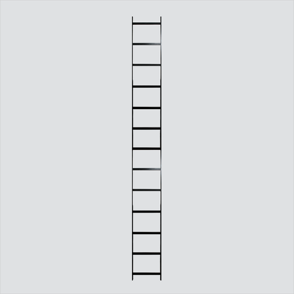 Manufacturer illustration of a straight Wavenet ladder cable runway section