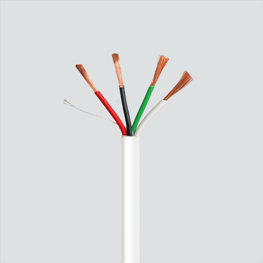 White Wavenet 4-conductor HFX audio cable detail for AC1404HFXMWH4-500