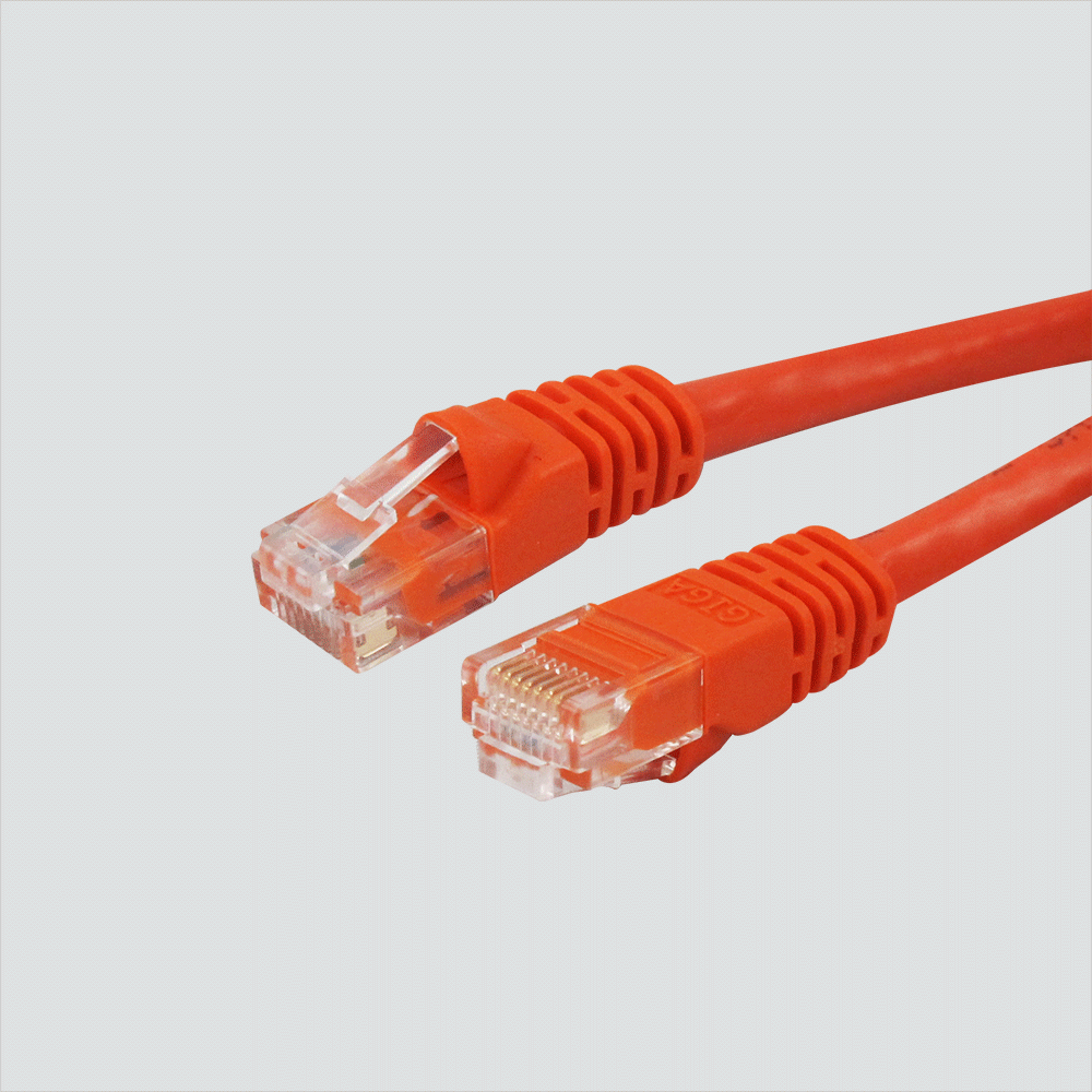 Wavenet orange CAT6 patch cord connector and molded boot details