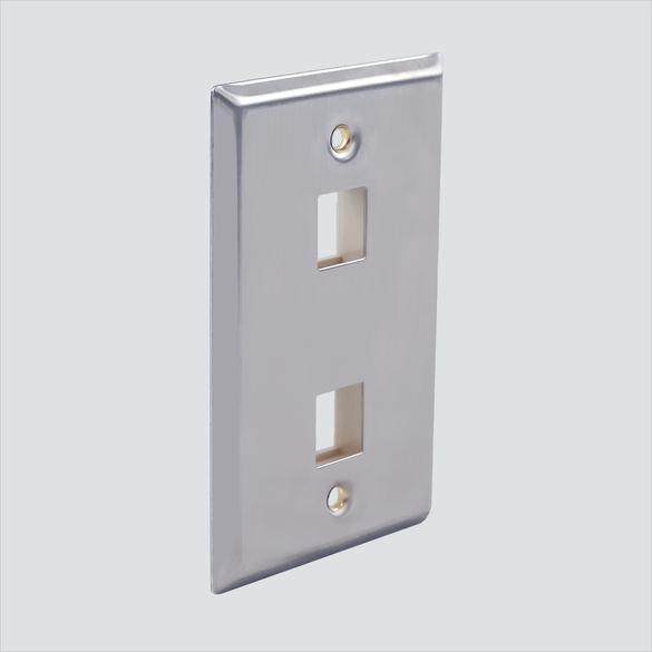 Wavenet Stainless-Steel Single-Gang Keystone Faceplates