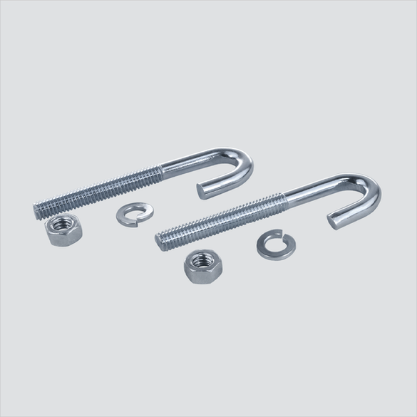 Wavenet J-bolt kit components: two J-bolts, two split lock washers and two hex nuts