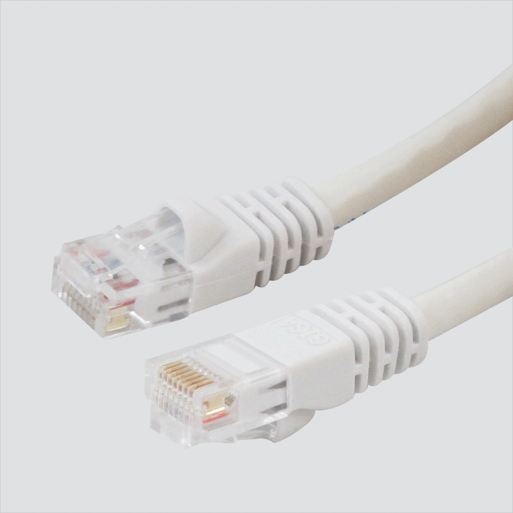 Wavenet white CAT6 patch cord connector and molded boot details