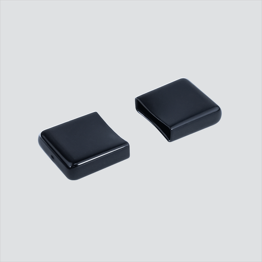 Manufacturer image showing two black Wavenet ladder runway endcaps