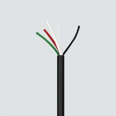 Black Wavenet 4-conductor HFX audio cable detail for AC1604HFXMBK4-500