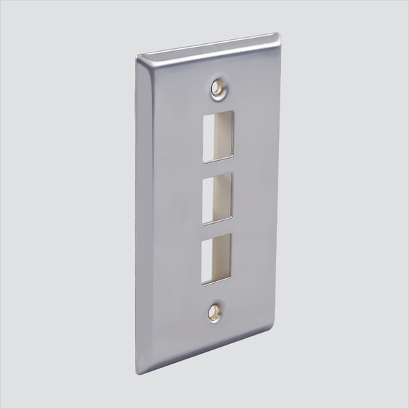 Wavenet Stainless-Steel Single-Gang Keystone Faceplates