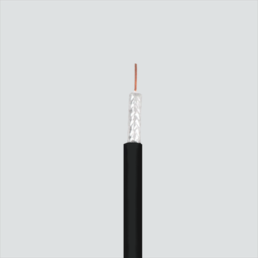 Black Wavenet RG6 coaxial cable detail for RG6QRBK2