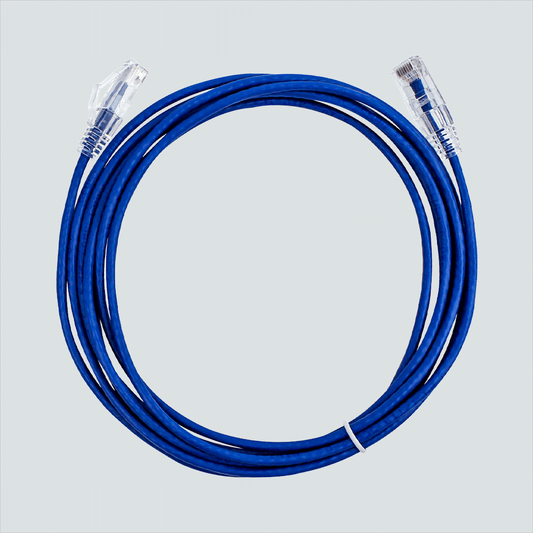 Wavenet blue CAT6 slim patch cord coiled cord