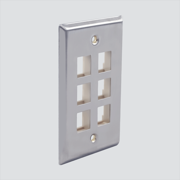 Wavenet Stainless-Steel Single-Gang Keystone Faceplates