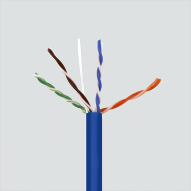 Wavenet 6E04UPSPLSXX4N cable construction photograph, blue example; selected color and exact package may differ