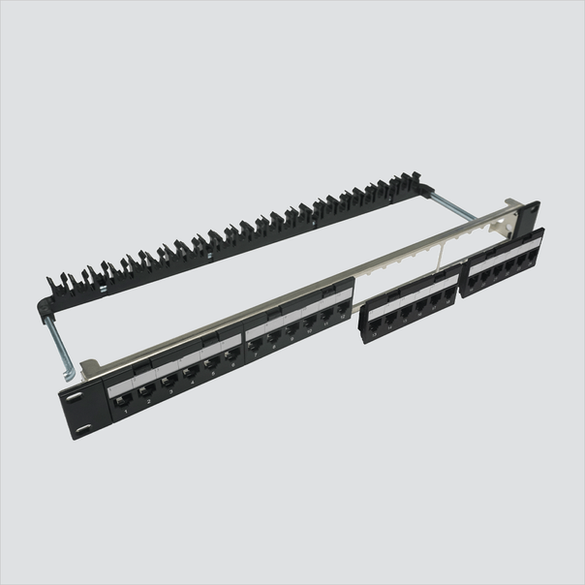 Manufacturer product view of Wavenet FLBPPWM, a 24-position unloaded front-loading panel. One panel per sale; keystone jacks and cables are not included.