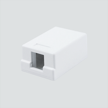 Manufacturer photo shows one white 1-port unloaded surface-mount box. This listing supplies one Ivory box; the white photo illustrates the form, not the selected color.