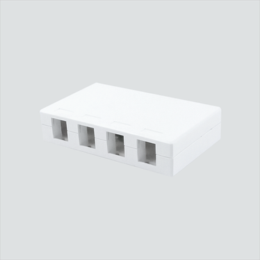 Manufacturer photo shows one white 4-port unloaded surface-mount box. This listing supplies one Ivory box; the white photo illustrates the form, not the selected color.