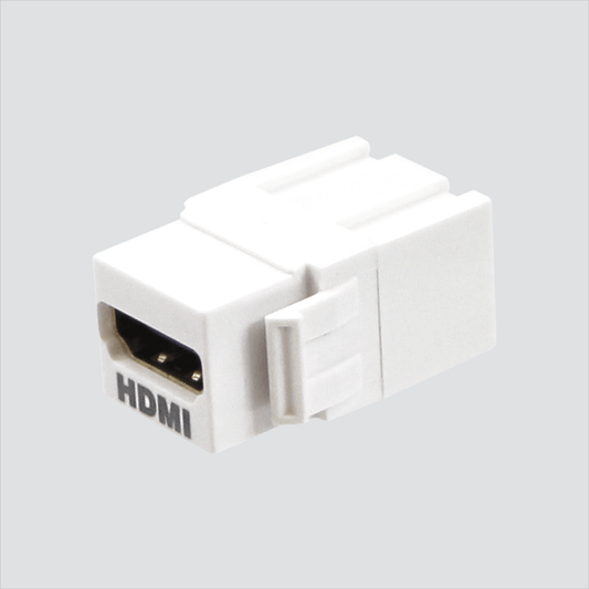 Manufacturer photo shows one white hdmi female-to-female keystone coupler. This listing supplies 1 White module.