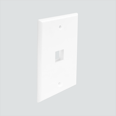 Manufacturer photo shows one white 1-port faceplate. This listing supplies 25 faceplates.