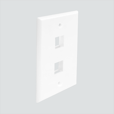 Manufacturer photo shows one white 2-port faceplate. This listing supplies 1 faceplate.
