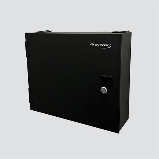 Wavenet WMFO-4P black wall-mount fiber enclosure with closed door