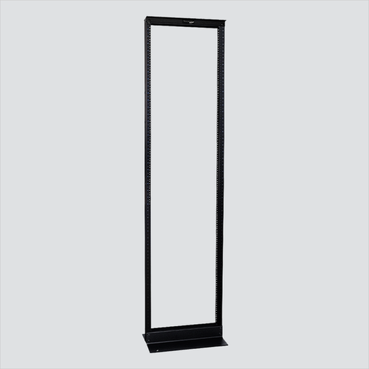 Wavenet 2POST-45U black 45U 2-post open-frame rack, assembled and unloaded, view 1