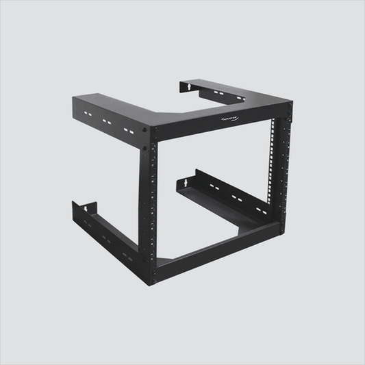 Wavenet WMR-8U black 8U open-frame wall rack, assembled and unloaded