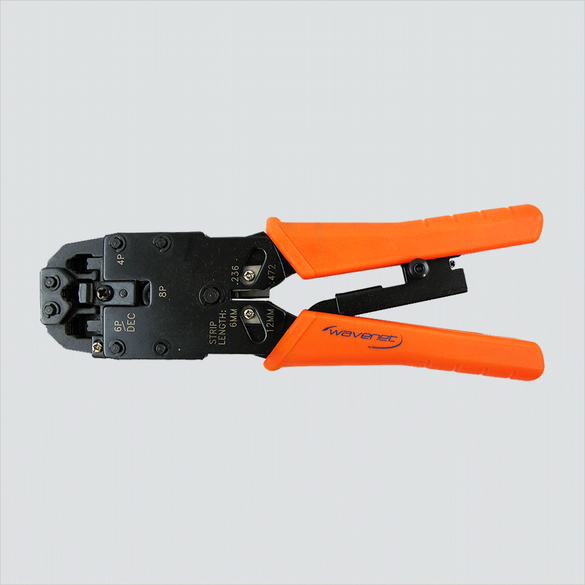 Wavenet TOOL-CMBST orange-handle modular-plug crimper with 4P/6P/8P markings