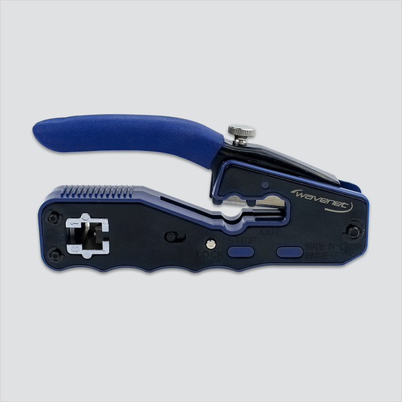Wavenet TOOl-EZPASS blue and black pass-through modular-plug crimping tool