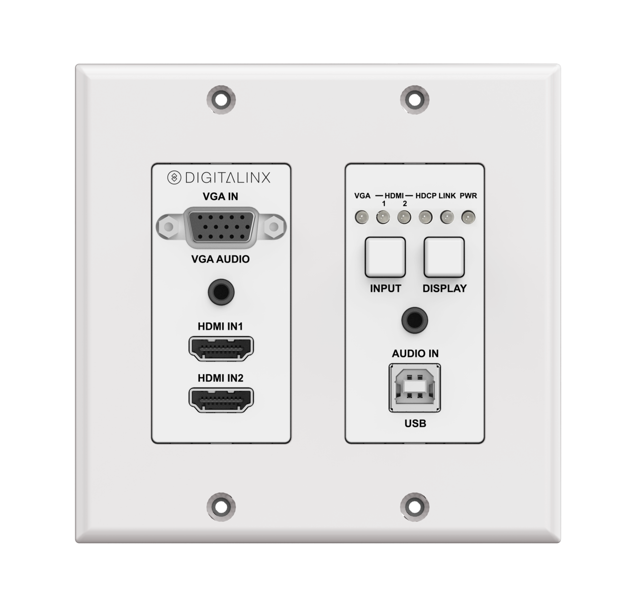 Digitalinx DL-2H1V1U-WP-W HDMI, VGA, and USB 2.0 Extender