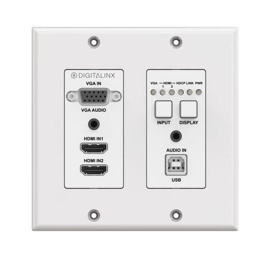 Digitalinx DL-2H1V1U-WP-W HDMI, VGA, and USB 2.0 Extender