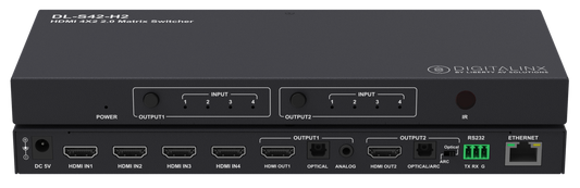 Digitalinx DL-S42-H2 4x2 HDMI 2.0 Matrix Switch W/ ARC