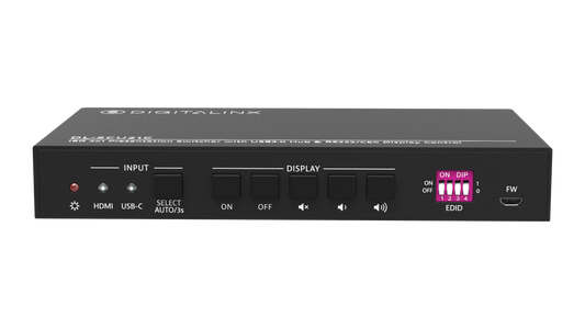 DL-SCU21C 2x1 SoftCodec Huddle Room Auto Switcher with HDMI, USB-C, USB3.0 Hub, and Display control