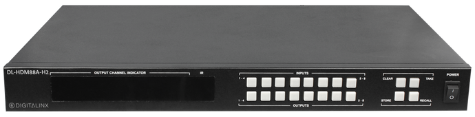 DL-HDM88A-H2 8x8 HDMI 2.0 18G 4K/HDR Matrix Switch w/Audio De-Embed