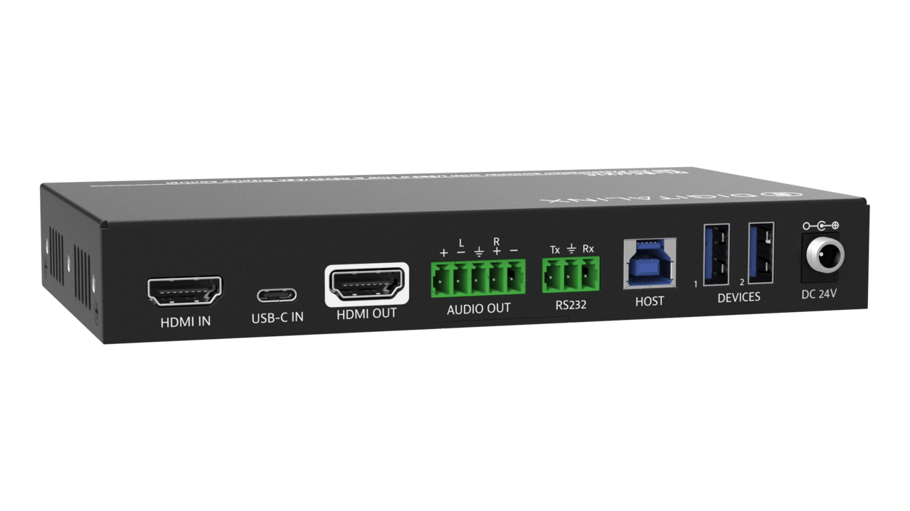 DL-SCU21C 2x1 SoftCodec Huddle Room Auto Switcher with HDMI, USB-C, USB3.0 Hub, and Display control