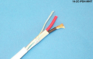 14-2C-PSH-WHT White Commercial grade general purpose 14 AWG 2 conductor plenum shielded cable