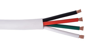 14-4C-KO+-WHT White KnockOut 14 AWG 4 conductor speaker cable