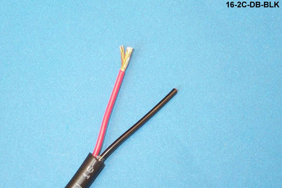 16-2C-DB-BLK Black Direct burial speaker cable 16 AWG 2 conductor cable