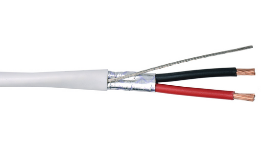 16-2C-PSH-WHT White Commercial grade general purpose 16 AWG 2 conductor plenum shielded cable