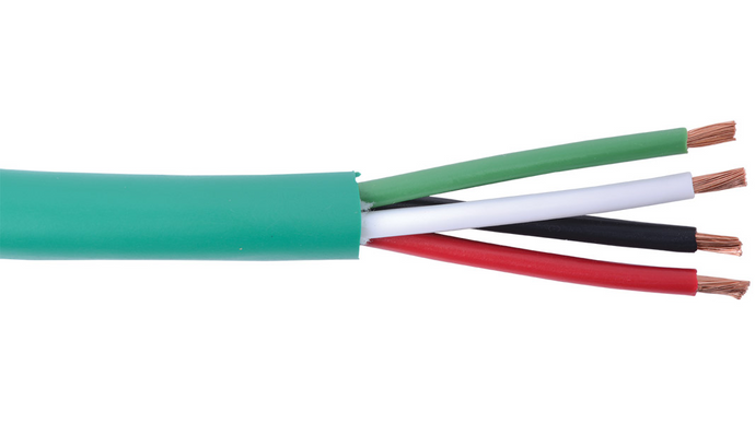 16-4C-EX+-GRN Green EXTRAFLEX 16 AWG 4 conductor heavy duty speaker cable