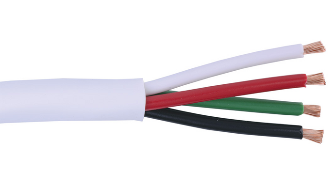 16-4C-KO+-WHT White KnockOut 16 AWG 4 conductor speaker cable