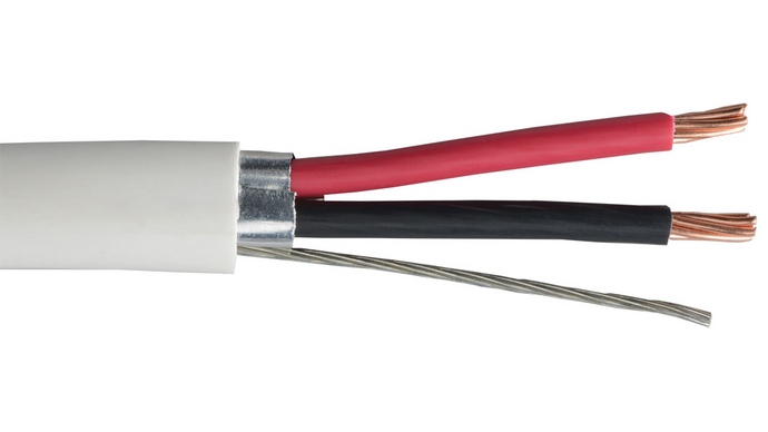 18-2C-PSH-WHT-500 White Commercial grade general purpose 18 AWG 2 conductor plenum shielded cable