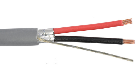 18-2C-SH-GRY Grey Commercial grade general purpose 18 AWG 2 conductor shielded cable