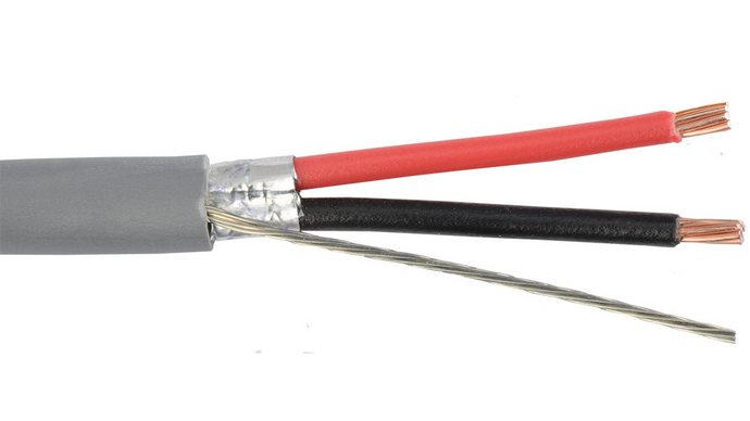 18-2C-SH-GRY Grey Commercial grade general purpose 18 AWG 2 conductor shielded cable