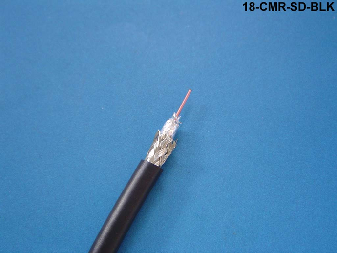 18-CMR-SD-BLK Black Serial digital RG6 dual shield 4.5 GHz coaxial cable