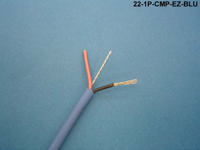 22-1P-CMP-EZ-BLU Blue EZ-strip 22 AWG 1 pair shielded plenum cable
